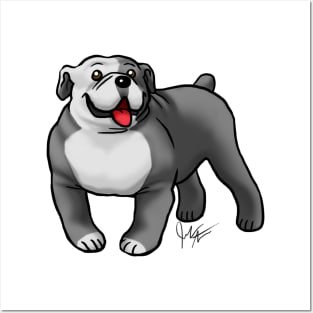 Dog - English Bulldog - Black and White Posters and Art